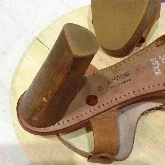 Lottusse Leather heeled sandals, Size: 9/9.5 "Smithson" Made/Spain, Leather sole - Picture 5 of 5